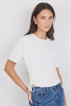Load image into Gallery viewer, Lyrics White Tie Side Detail Tee White
