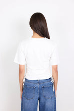 Load image into Gallery viewer, Lyrics White Tie Side Detail Tee White
