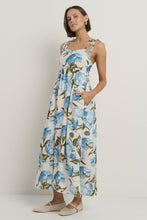 Load image into Gallery viewer, Nimbus Blue Vintage Floral Tie Strap Maxi
