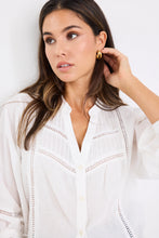 Load image into Gallery viewer, Ornamental White Lace Pintuck SS Shirt
