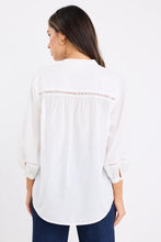 Load image into Gallery viewer, Ornamental White Lace Pintuck SS Shirt
