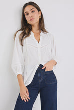 Load image into Gallery viewer, Ornamental White Lace Pintuck SS Shirt

