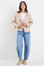 Load image into Gallery viewer, Pathway Taupe Cropped Trench Jacket
