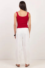 Load image into Gallery viewer, Transit White Pull On Waist Tie Barrel Leg Pants / White
