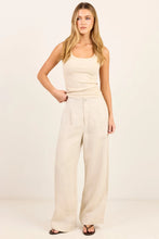 Load image into Gallery viewer, Curator Natural Linen Pleat Front Wide Leg Pants / Natural

