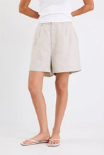 Load image into Gallery viewer, Literal Natural Linen Pleat Front Shorts Natural
