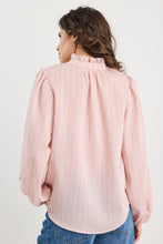 Load image into Gallery viewer, Premise Blush Stripe High Neck LS Top
