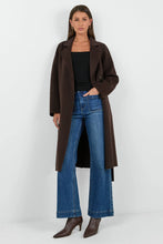 Load image into Gallery viewer, Provence Chocolate Melton Double Breasted Belted Coat
