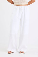 Load image into Gallery viewer, Wellness White Linen Pull On Wide Leg Pants
