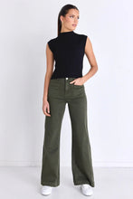 Load image into Gallery viewer, Zoe High Rise Wide Leg Jean Khaki
