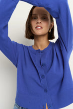 Load image into Gallery viewer, Release True Blue Cropped Crewneck Cardigan
