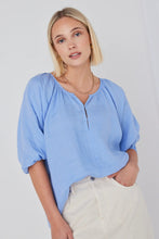 Load image into Gallery viewer, Revolution Cornflower Linen Relaxed Ss Top

