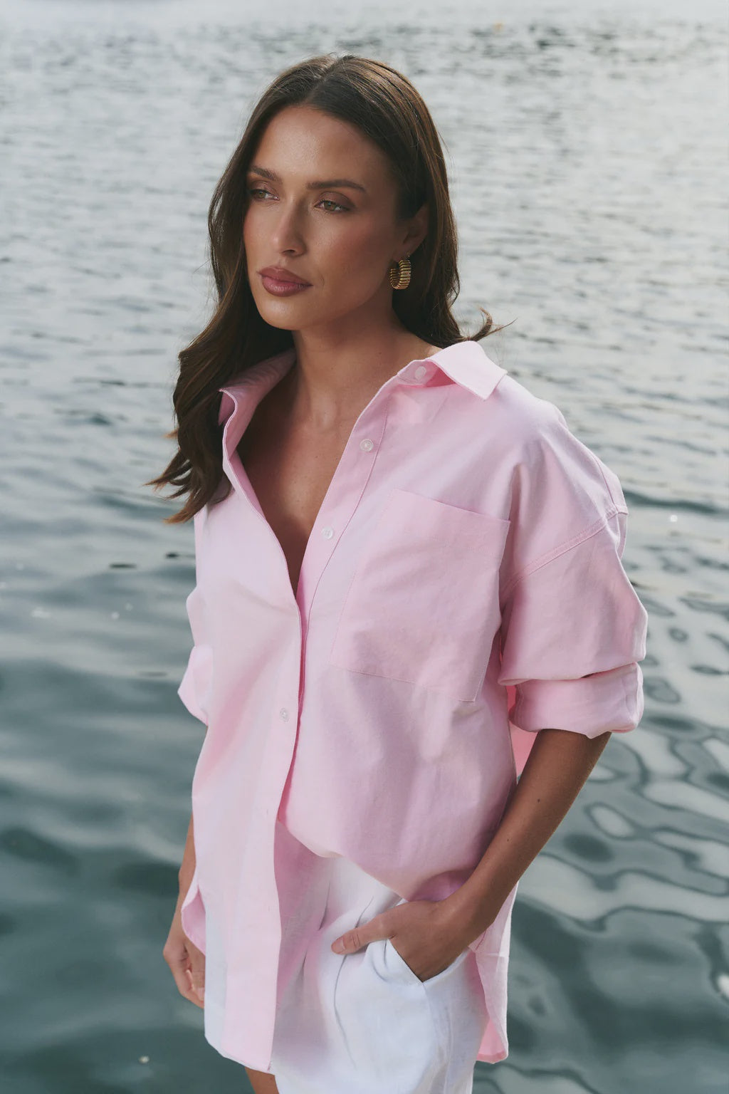 Signature Pink Oxford Oversized Boyfriend Shirt
