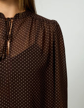Load image into Gallery viewer, Esme Blouse Chocolate Pin Dot
