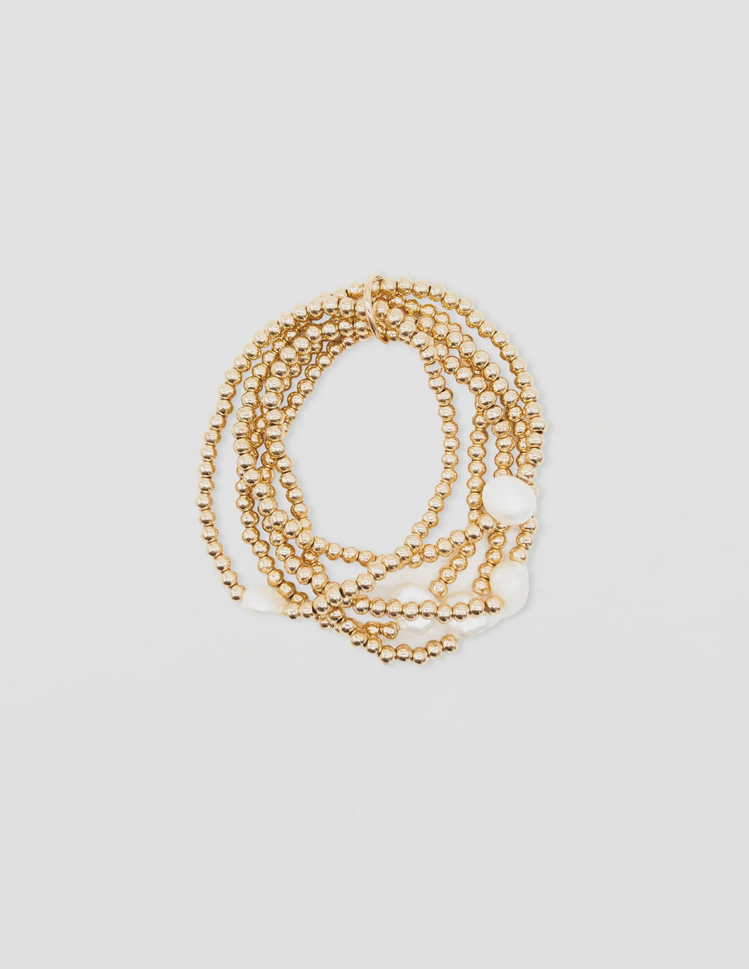 Bracelet Gold Beads With Mother Of Pearl Rocks