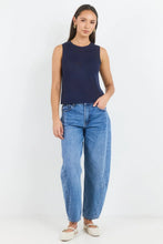 Load image into Gallery viewer, Salute Navy Relaxed Sleeveless Knit Top
