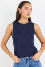 Load image into Gallery viewer, Salute Navy Relaxed Sleeveless Knit Top
