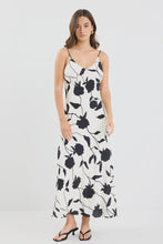Load image into Gallery viewer, Saturn Ivory floral Strappy Bias Slip Maxi Dress
