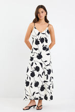 Load image into Gallery viewer, Saturn Ivory floral Strappy Bias Slip Maxi Dress
