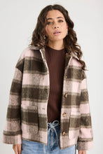 Load image into Gallery viewer, Solace Chocolate Pink Check Oversize Shacket
