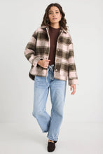 Load image into Gallery viewer, Solace Chocolate Pink Check Oversize Shacket
