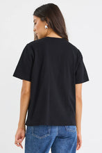Load image into Gallery viewer, Street Black Crew Neck Short Sleeved Boxy Tee
