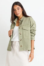 Load image into Gallery viewer, Echo Khaki Patch Pocket Denim Jacket
