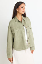 Load image into Gallery viewer, Echo Khaki Patch Pocket Denim Jacket
