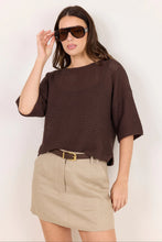 Load image into Gallery viewer, Sunrise Chocolate Crochet Knit Tee
