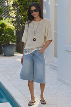 Load image into Gallery viewer, Maverick Vintage Blue Knee Length Bermuda Denim Shorts - Vintage Blue
