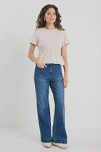 Load image into Gallery viewer, Svelte Stone Shirred Detail SS Tee

