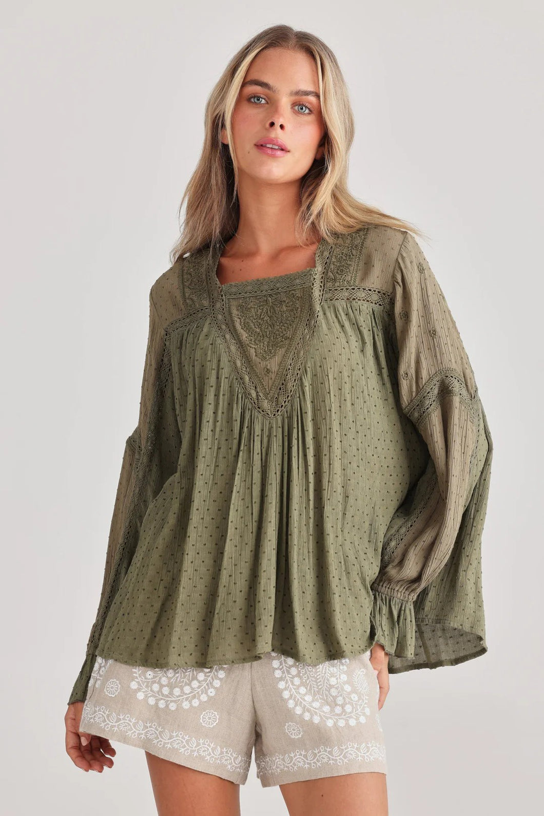 Exhale Blouse Khaki