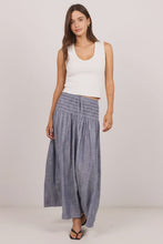Load image into Gallery viewer, Byron Light Blue Chambray Shirred Waist Maxi Skirt
