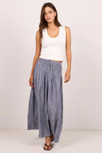 Load image into Gallery viewer, Byron Light Blue Chambray Shirred Waist Maxi Skirt
