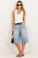 Load image into Gallery viewer, Maverick Vintage Blue Knee Length Bermuda Denim Shorts - Vintage Blue
