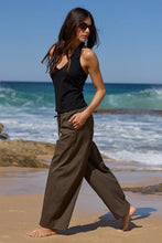 Load image into Gallery viewer, Transit Olive Pull On Waist Tie Barrel Leg Pants / Olive
