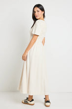 Load image into Gallery viewer, Wren Natural SS Shirred Bodice Midi Dress
