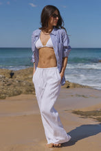Load image into Gallery viewer, Wellness White Linen Pull On Wide Leg Pants
