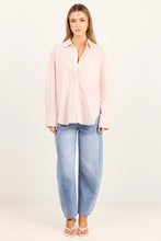 Load image into Gallery viewer, You Got This Pink Beige Stripe Oversize Boyfriend Shirt
