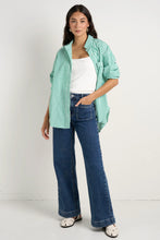 Load image into Gallery viewer, You Got This Green Stripe Cotton Oversized Shirt
