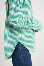 Load image into Gallery viewer, You Got This Green Stripe Cotton Oversized Shirt

