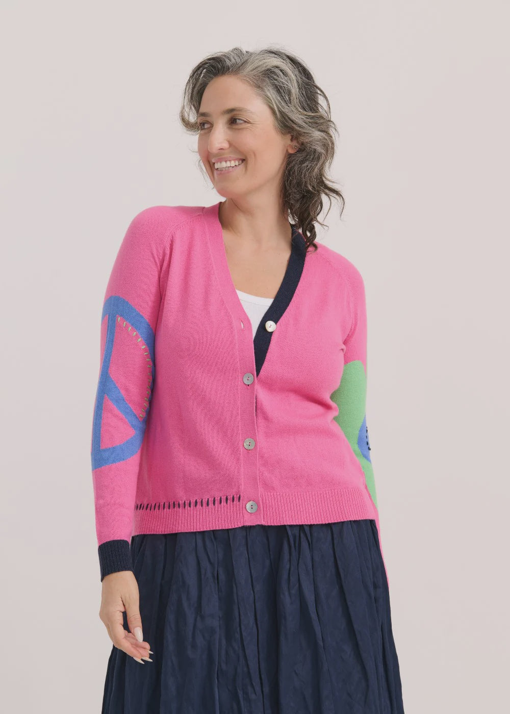 Peace Please Cardi Pink