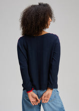Load image into Gallery viewer, Threaded Sleeve Jumper Dark Denim

