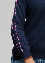 Load image into Gallery viewer, Threaded Sleeve Jumper Dark Denim
