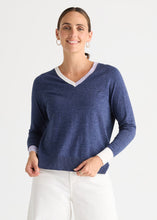 Load image into Gallery viewer, V Accent Top Denim
