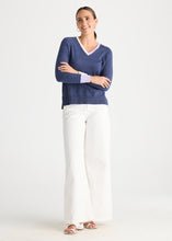 Load image into Gallery viewer, V Accent Top Denim
