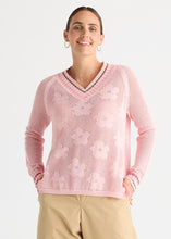 Load image into Gallery viewer, Floral Pointelle Vee Blush
