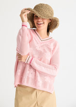 Load image into Gallery viewer, Floral Pointelle Vee Blush
