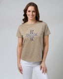 Ace Tee Sage Leopard Cross
