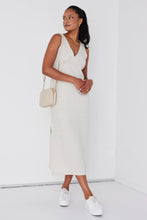 Load image into Gallery viewer, Azalea Natural Linen Empire Midi Dress
